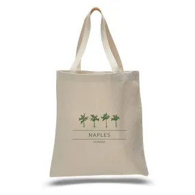 12 Oz. Natural Canvas Simple Tote Bag Printed with a Customizable PALMS COLLECTION Design