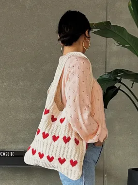 27 Knit Heart Tote Bag