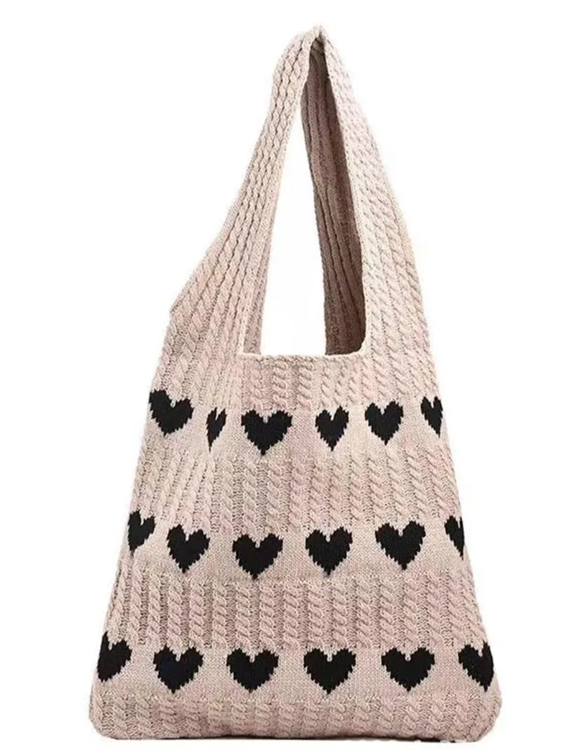 27 Knit Heart Tote Bag