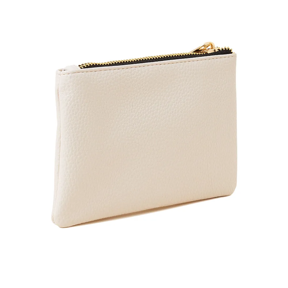 Accessorize London White Double Zip Coin Purse