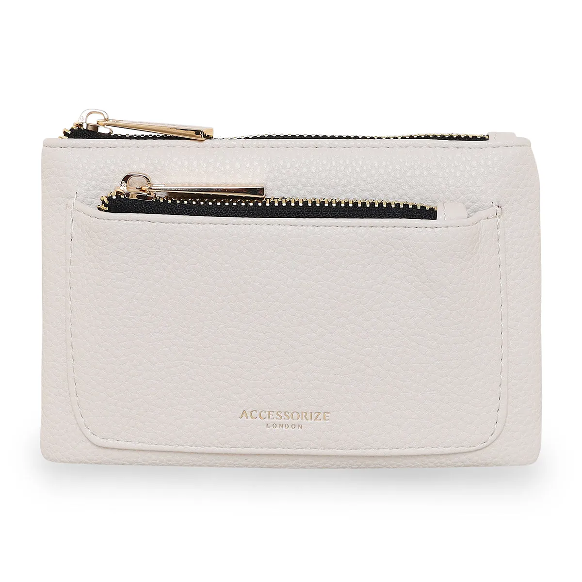 Accessorize London White Double Zip Coin Purse