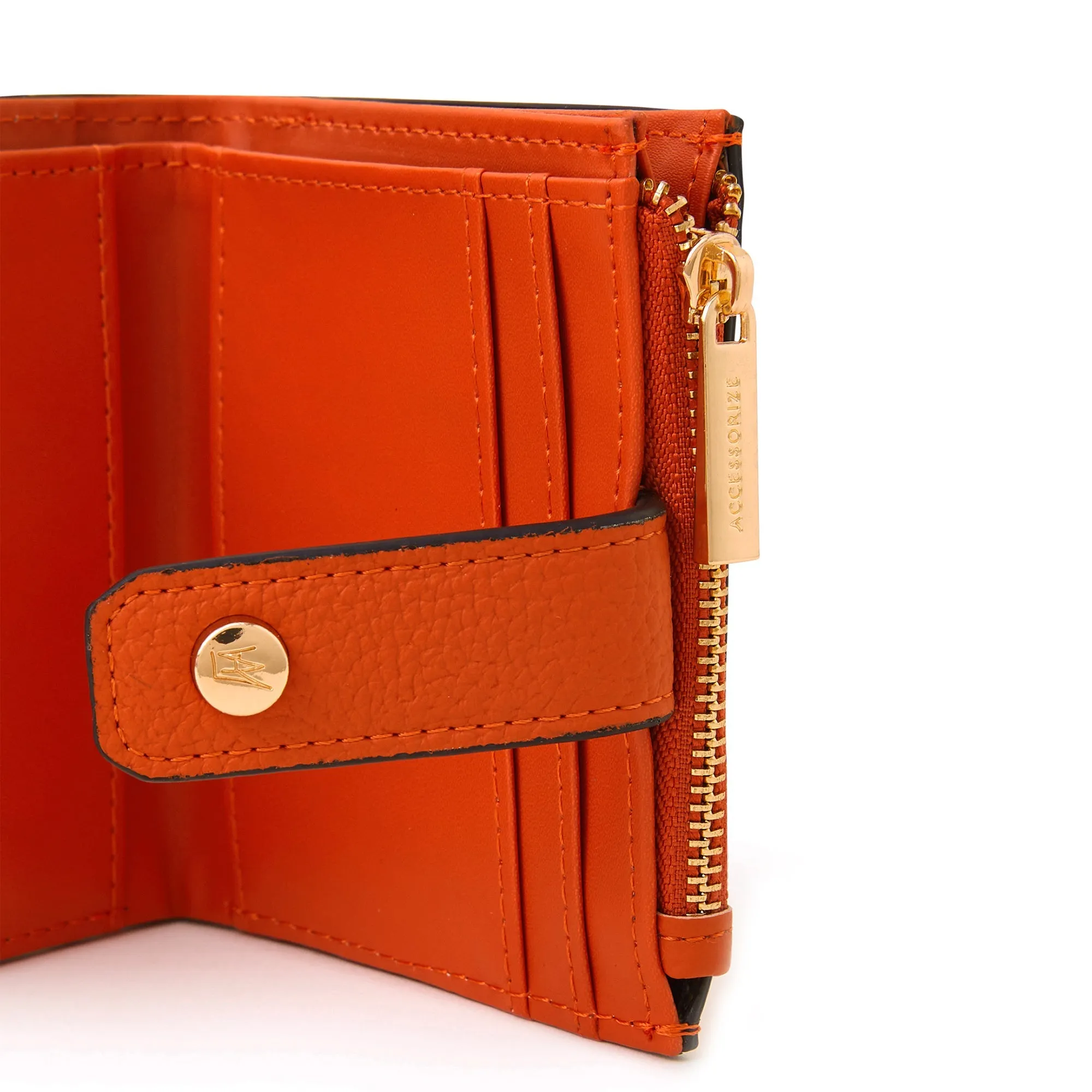 Accessorize London Women's Orange Zip Card Holder Purse