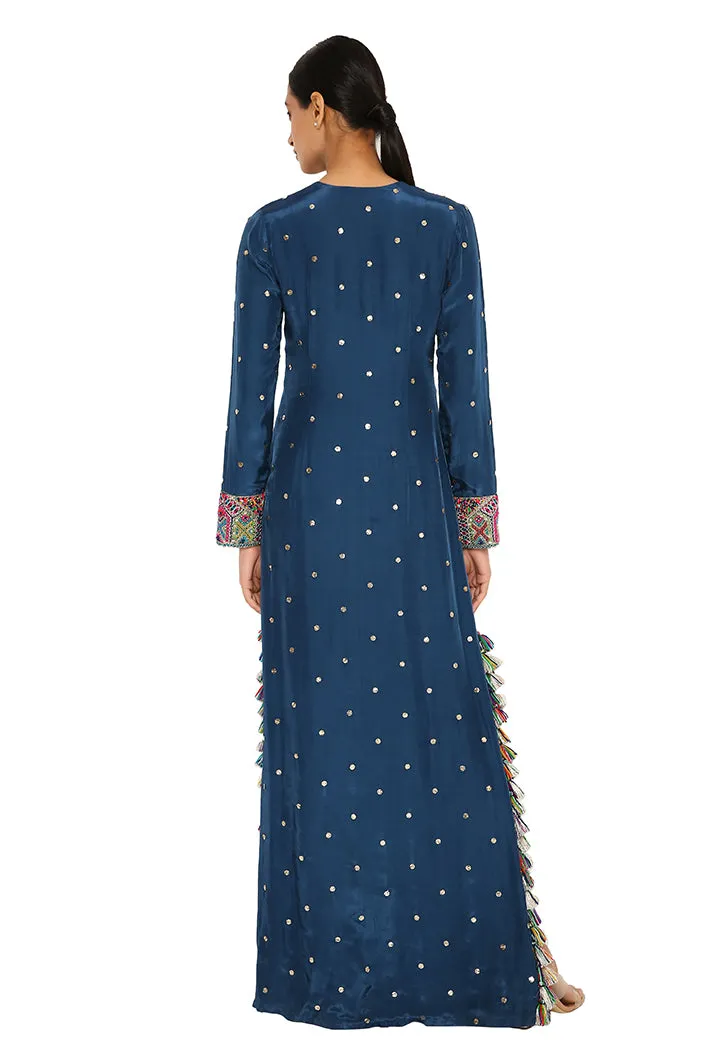 Adira Midnight Blue Embroidered Kaftan