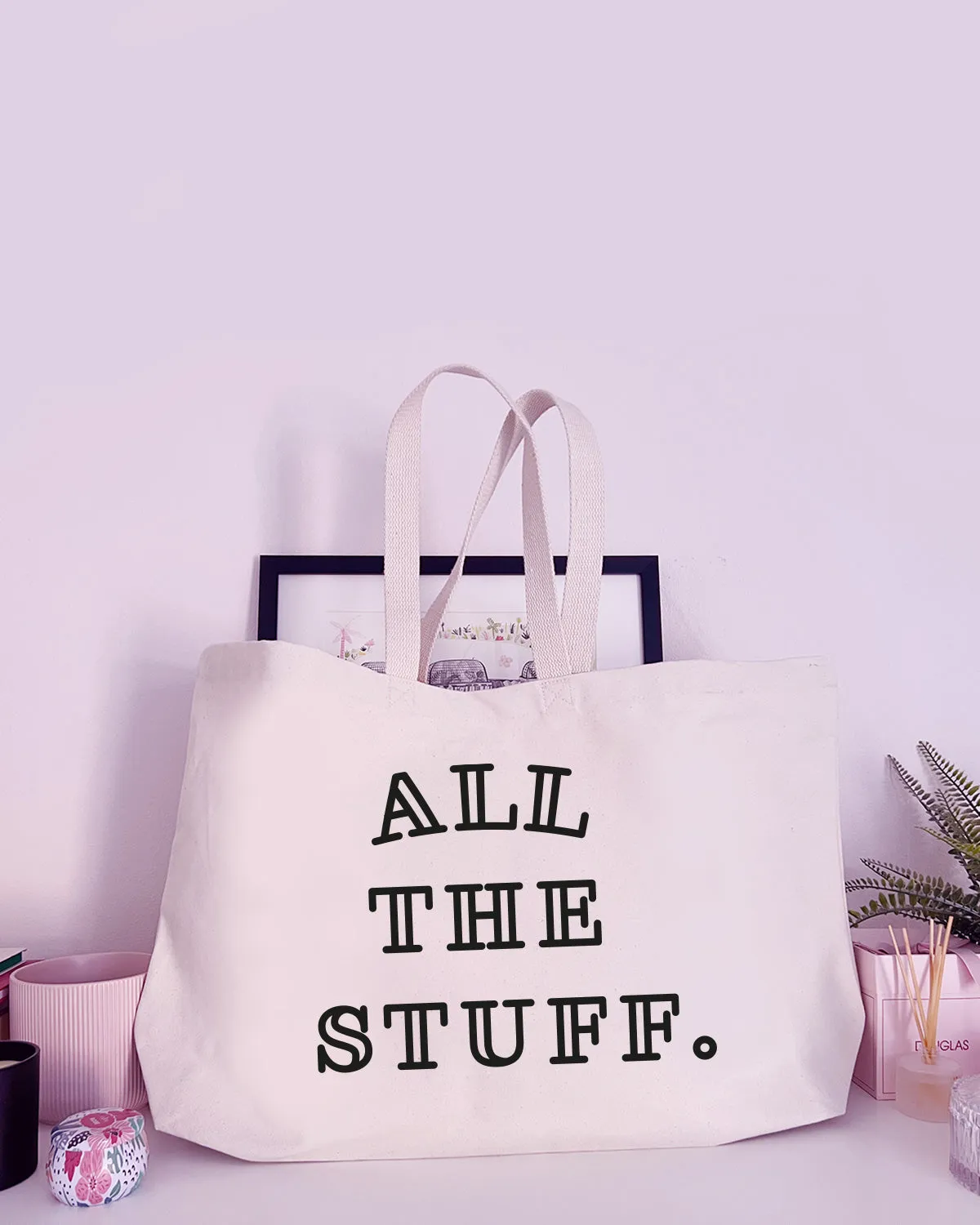 All The Stuff - Super Huge Canvas Tote Bag