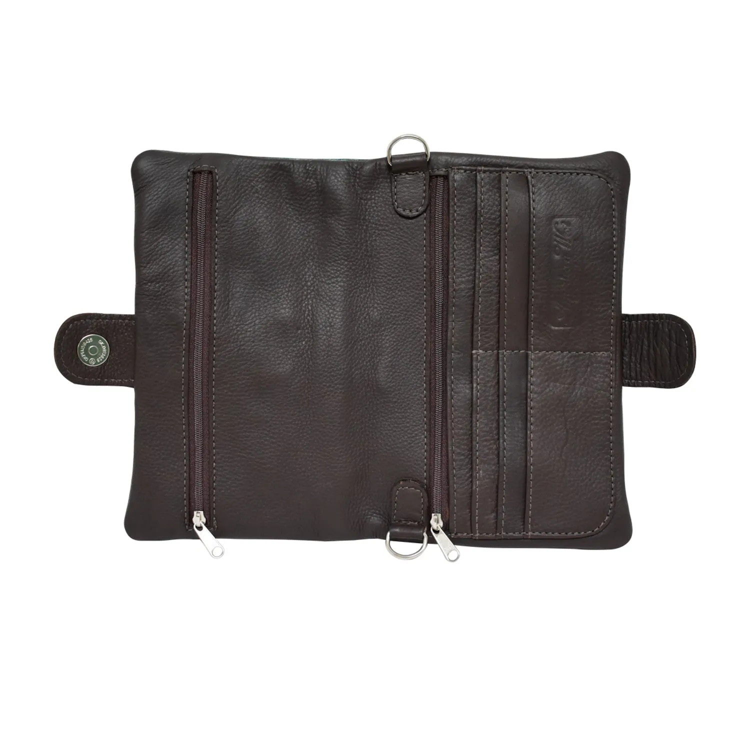 American West Grab-and-Go Black Tooled Leather Foldover Crossbody Bag