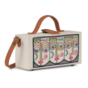 Anokhi White hand embroidered Clutch Bag for women