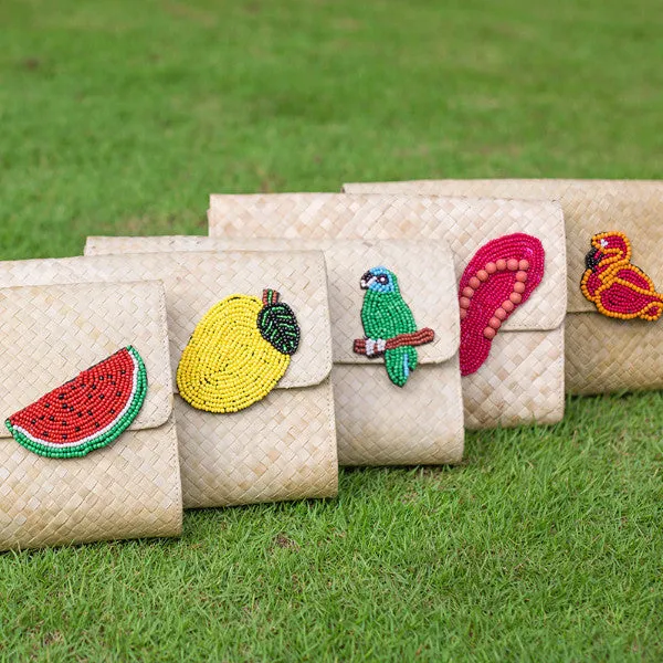 Applique Clutch Bag: Watermelon