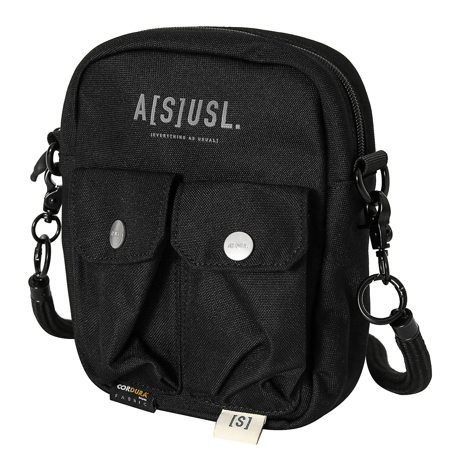 A[S]USL ASUSL LOGO MULTI POCKET SHOULDER BAG-BLACK