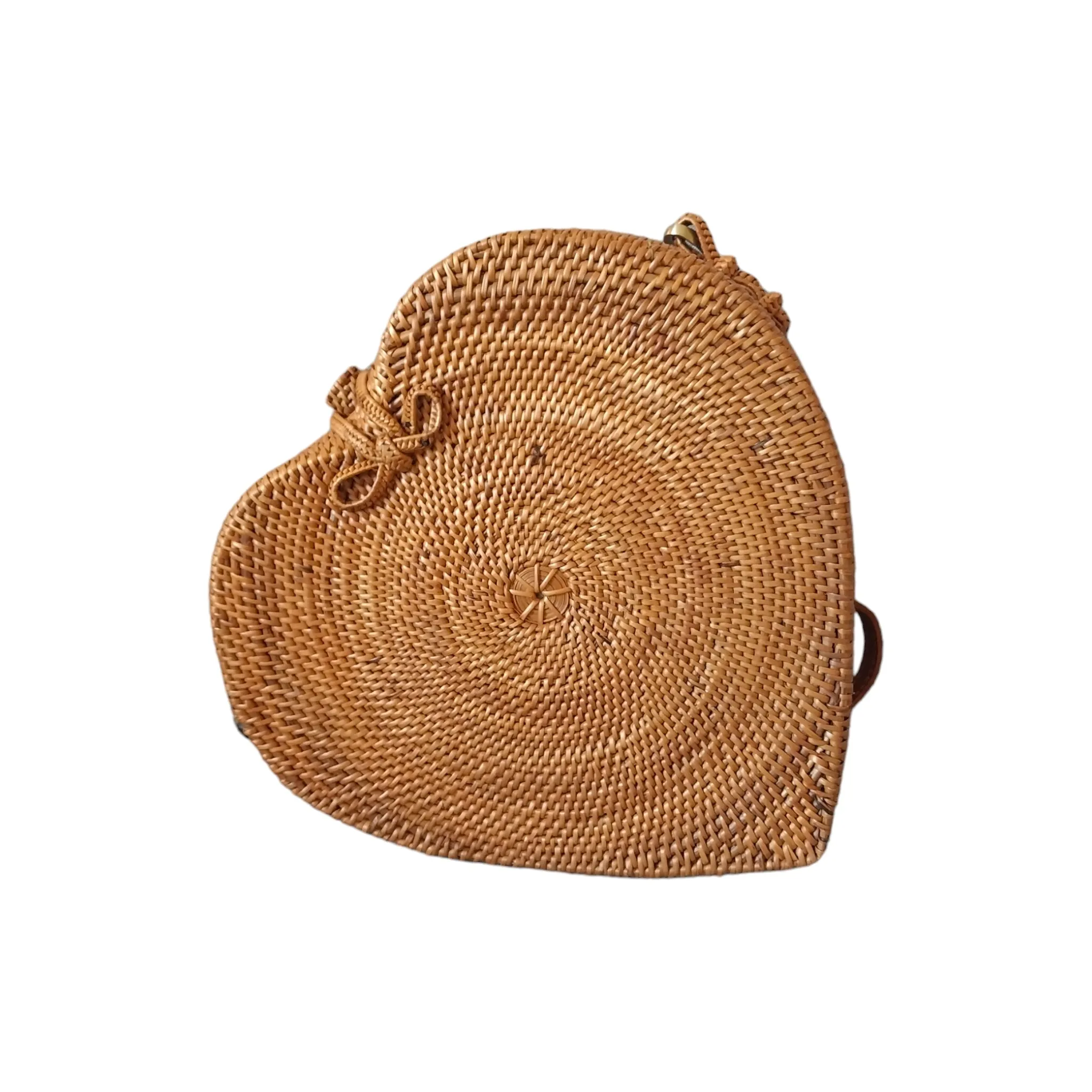 Bali Rattan Heart Crossbody Bag