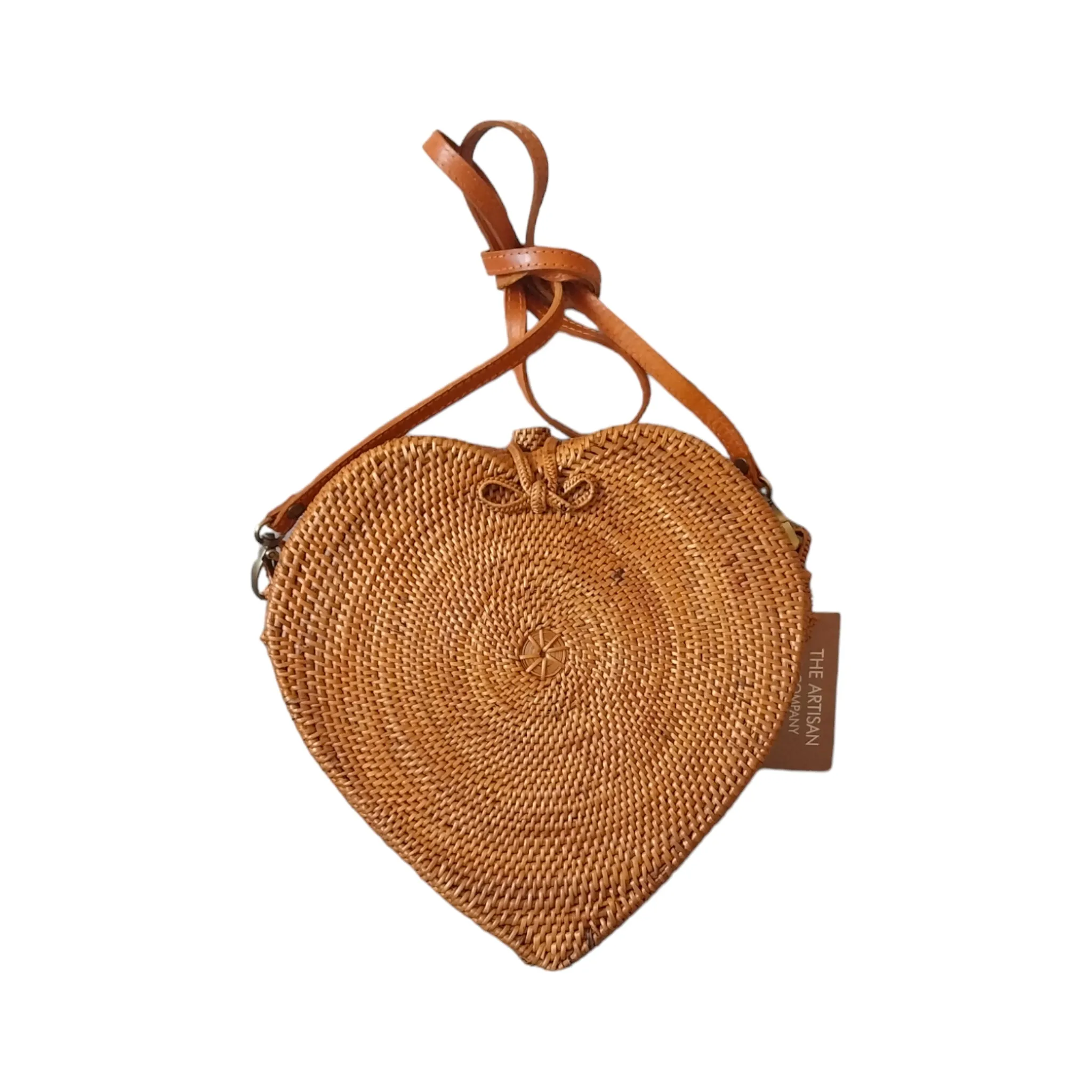 Bali Rattan Heart Crossbody Bag