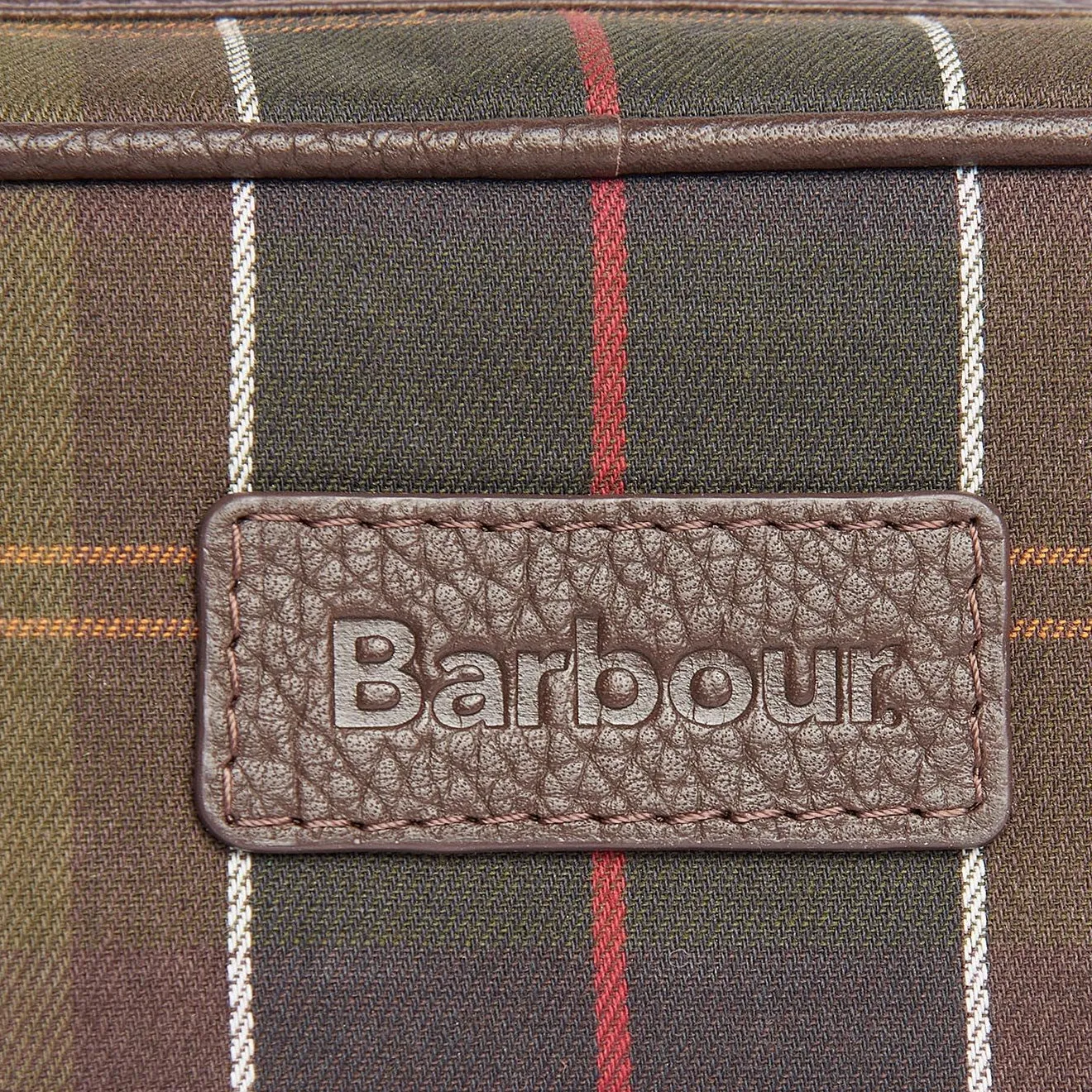 Barbour Tartan & Leather Wash Bag Classic Tartan