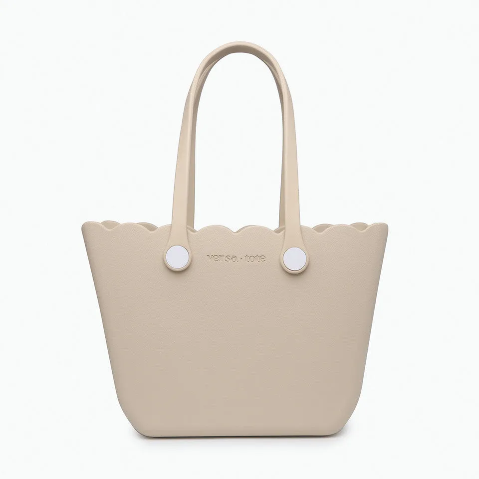 Beige Scalloped Mini Versa Tote