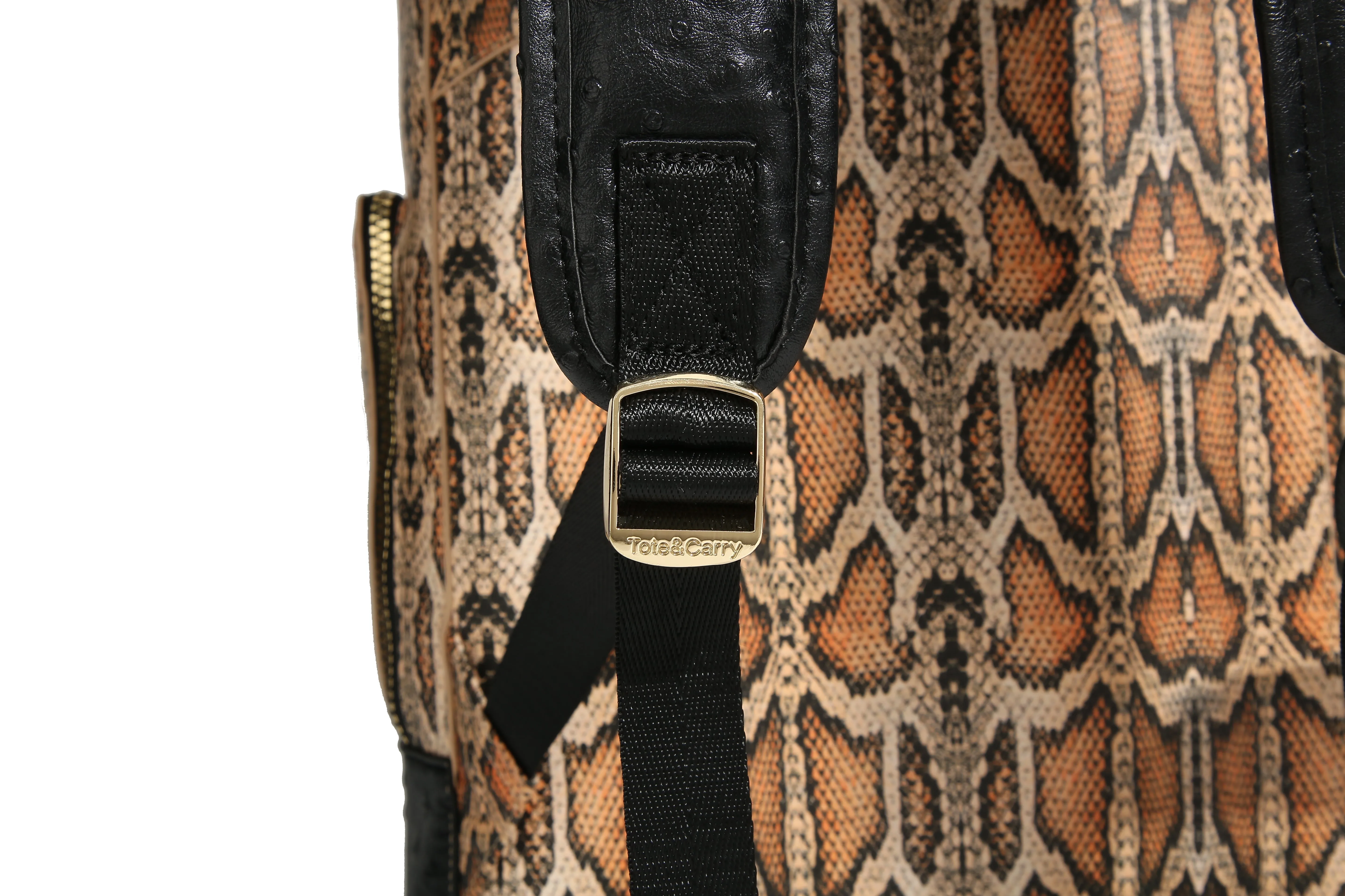 Brown Faux Python Designer Backpack