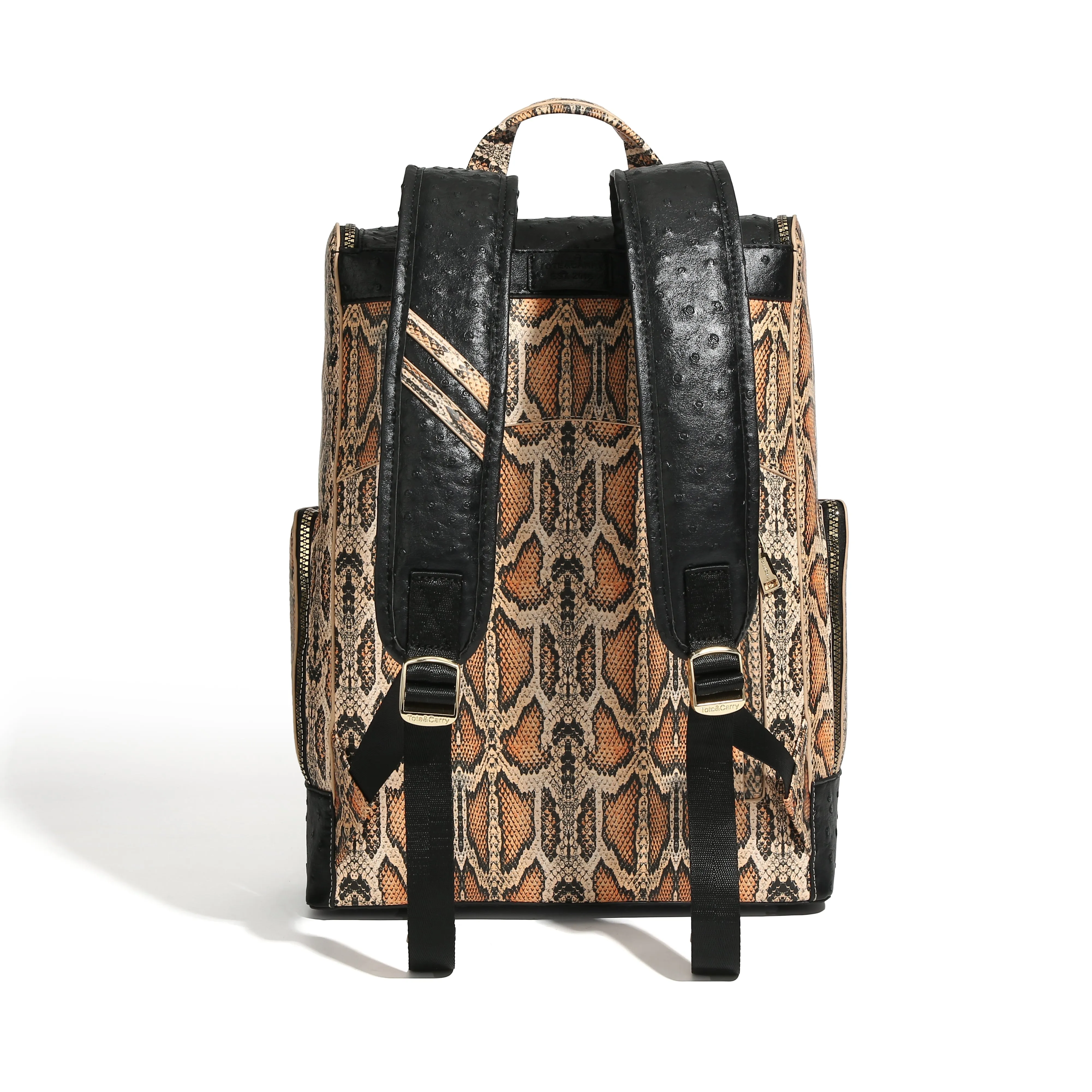 Brown Faux Python Designer Backpack