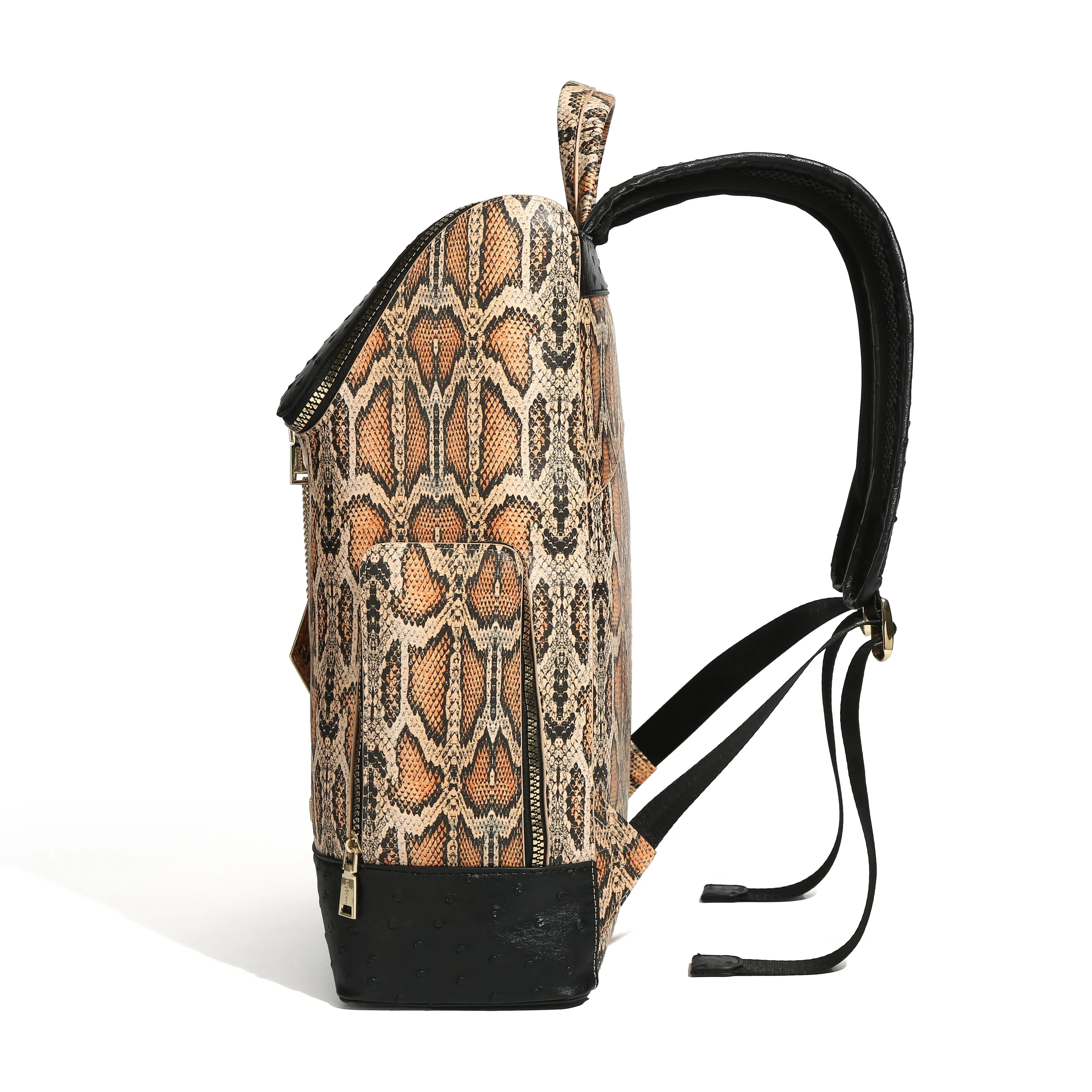 Brown Faux Python Designer Backpack