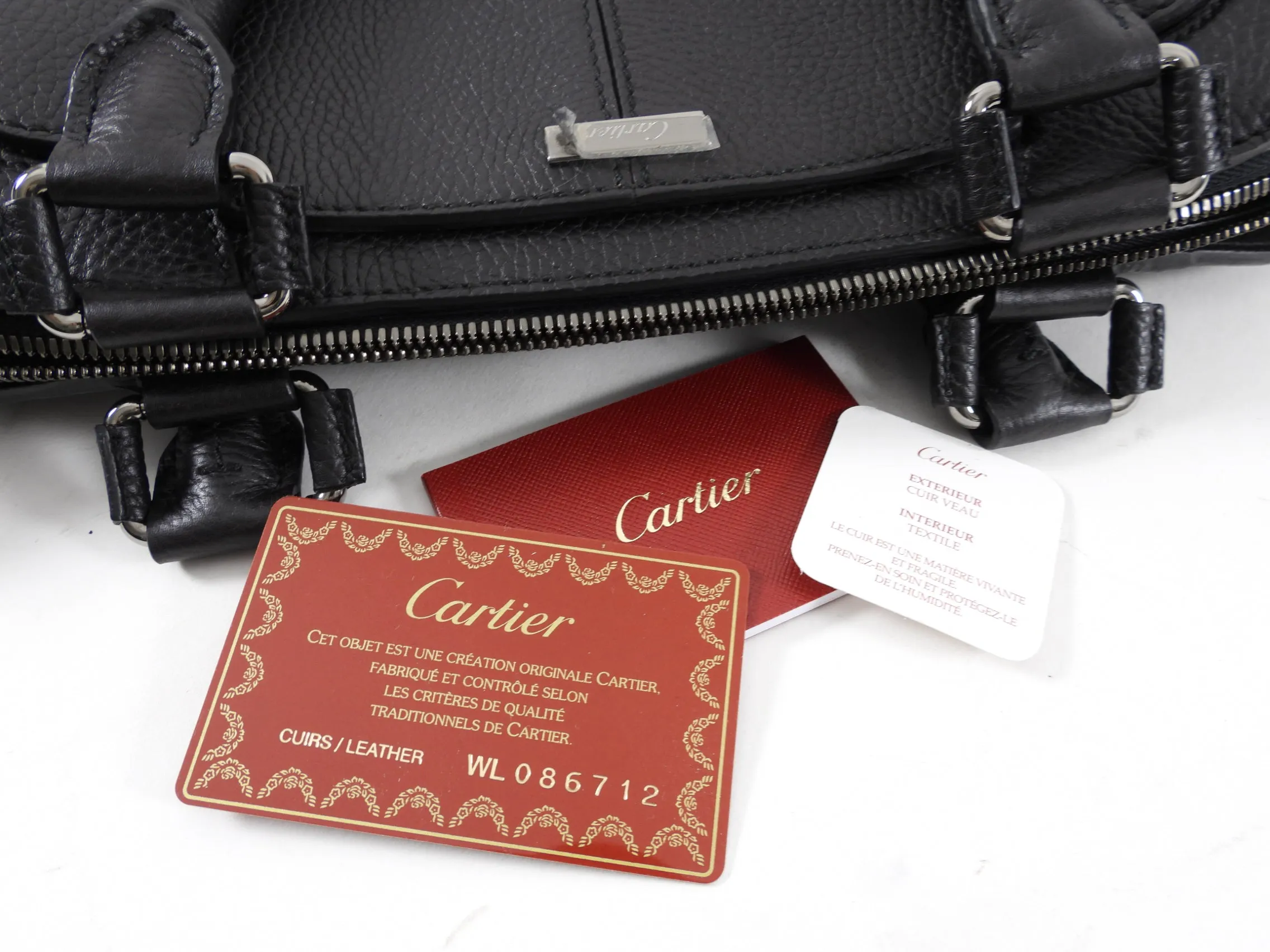 Cartier Espresso Brown Leather Vintage Work Tote Bag