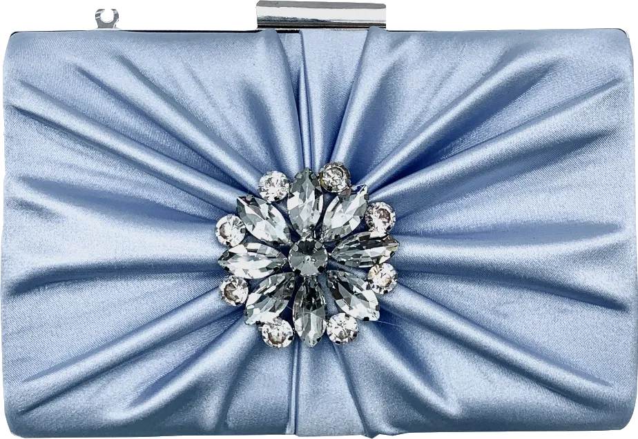 Chi Chi London Satin Finish Evening Clutch Bag In Blue One Size