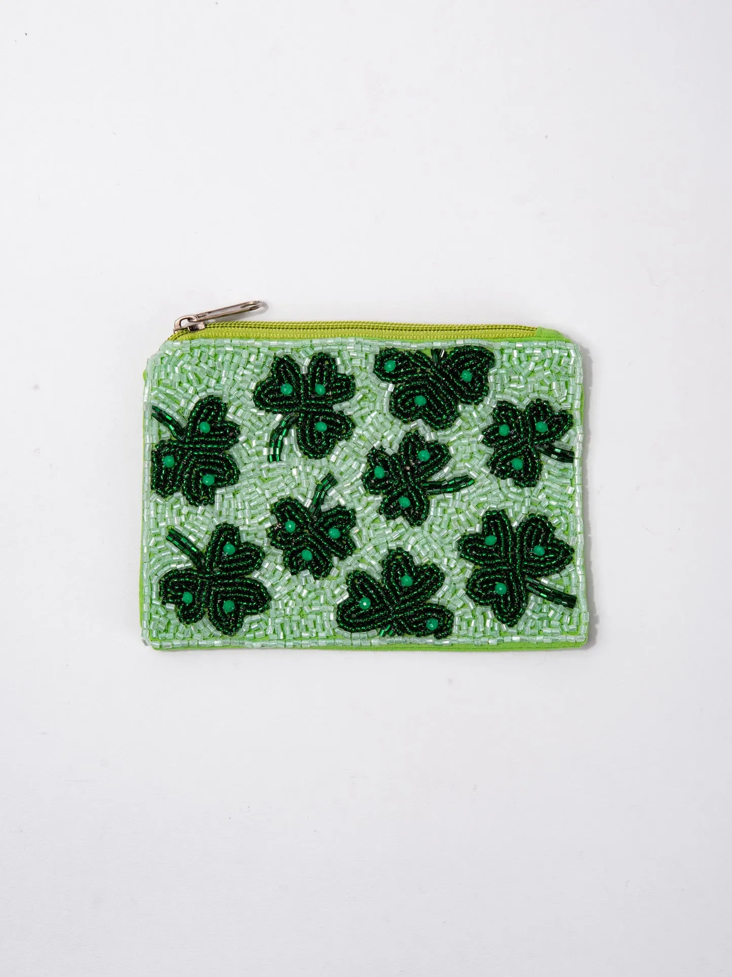 Clover Beaded Coin Bag