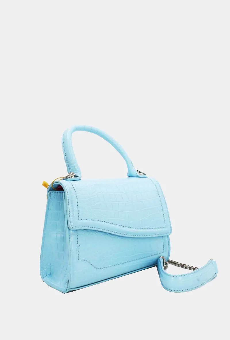 Crocodile Print Bag in Blue