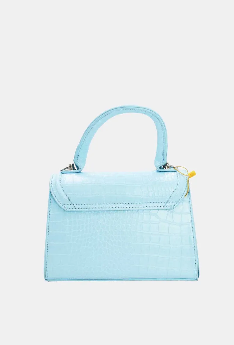 Crocodile Print Bag in Blue