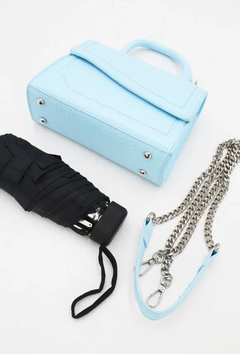 Crocodile Print Bag in Blue