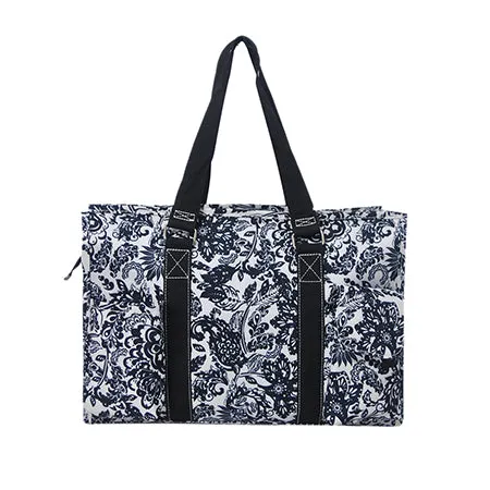 Damask Bliss NGIL Zippered Caddy Organizer Tote Bag