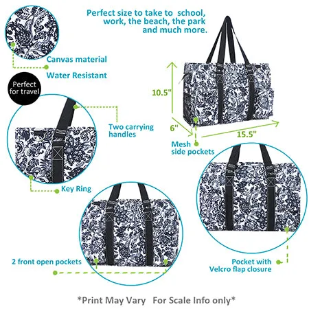 Damask Bliss NGIL Zippered Caddy Organizer Tote Bag