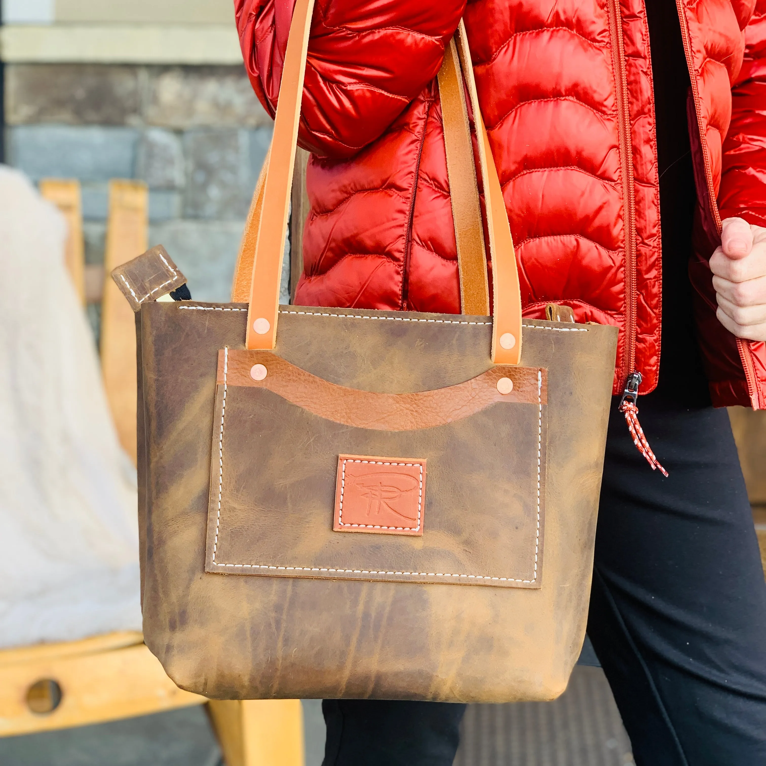 Dusty Brown Leather Purse-Tote