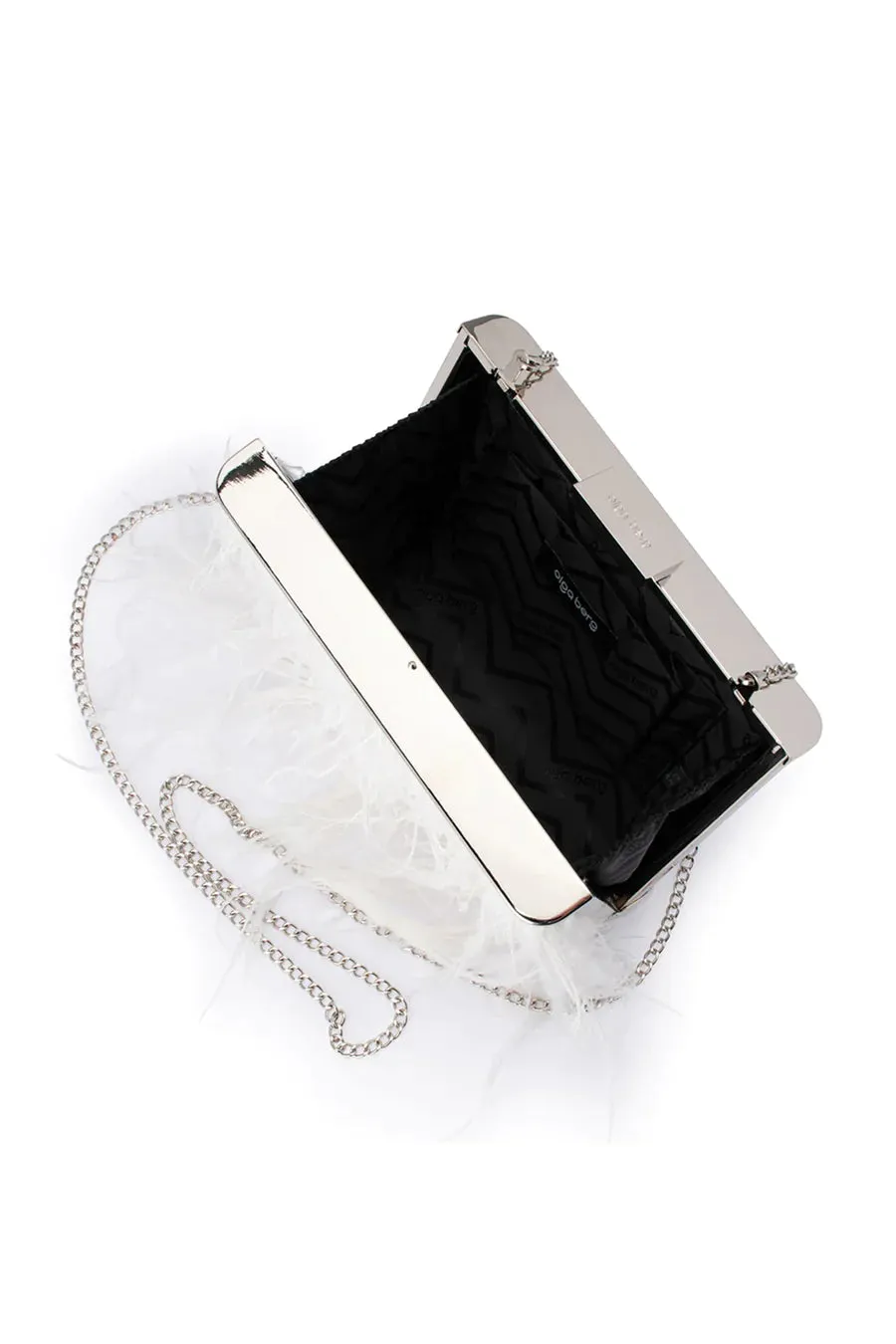 Estelle Feathered Clutch - White