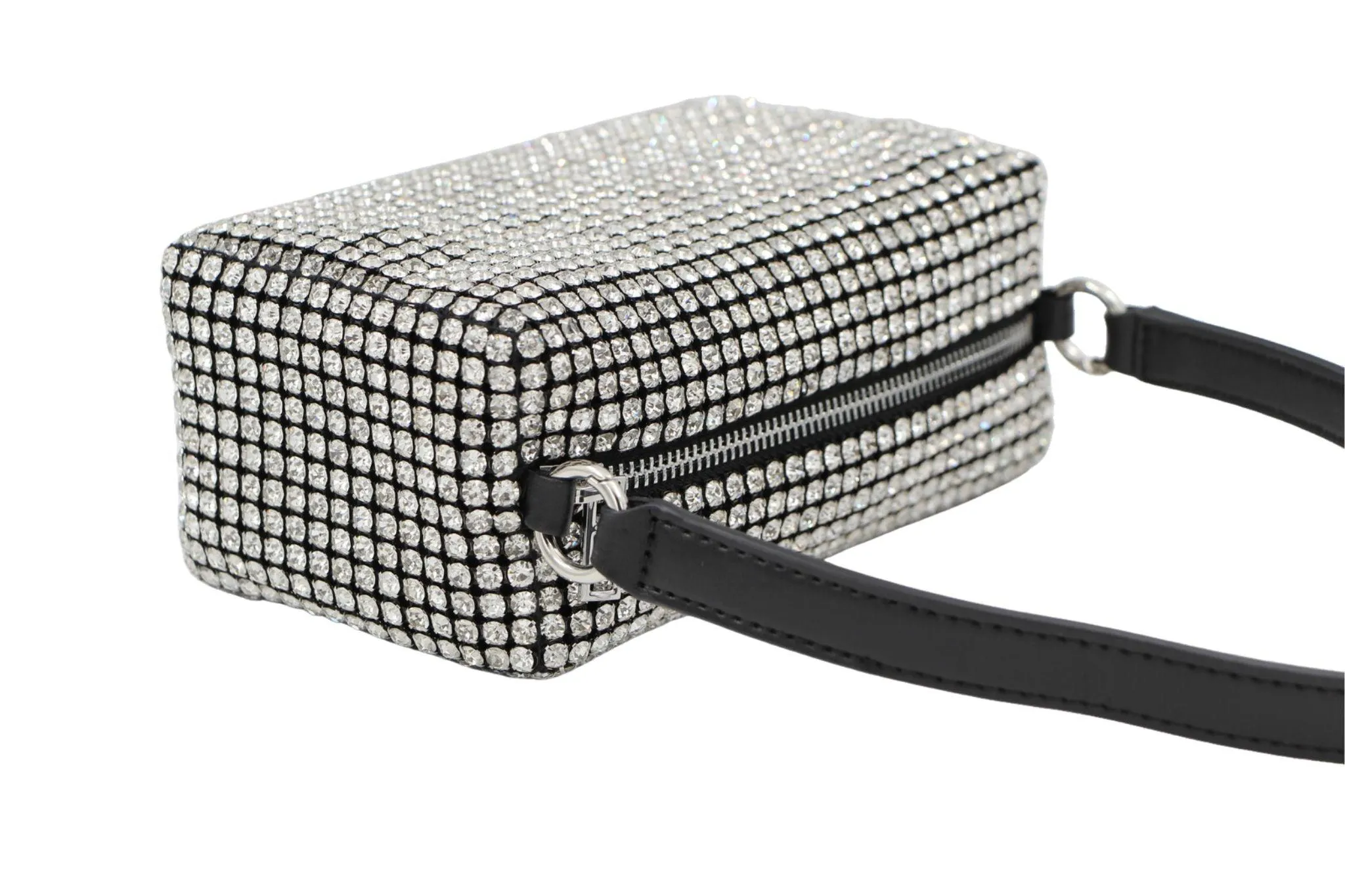 Fabucci Diamante Box Bag with Leather Strap