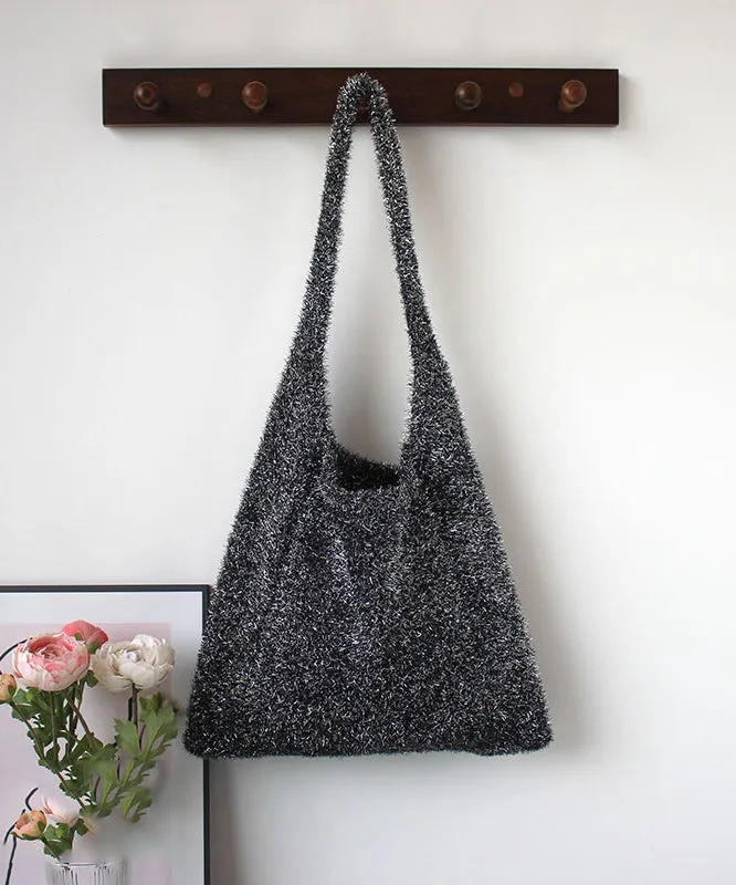 Fashionable Silver Shiny Knitted Shoulder Bag SX1004