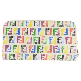 Fendi Rainbow Zucca FF Monogram Zip Wallet