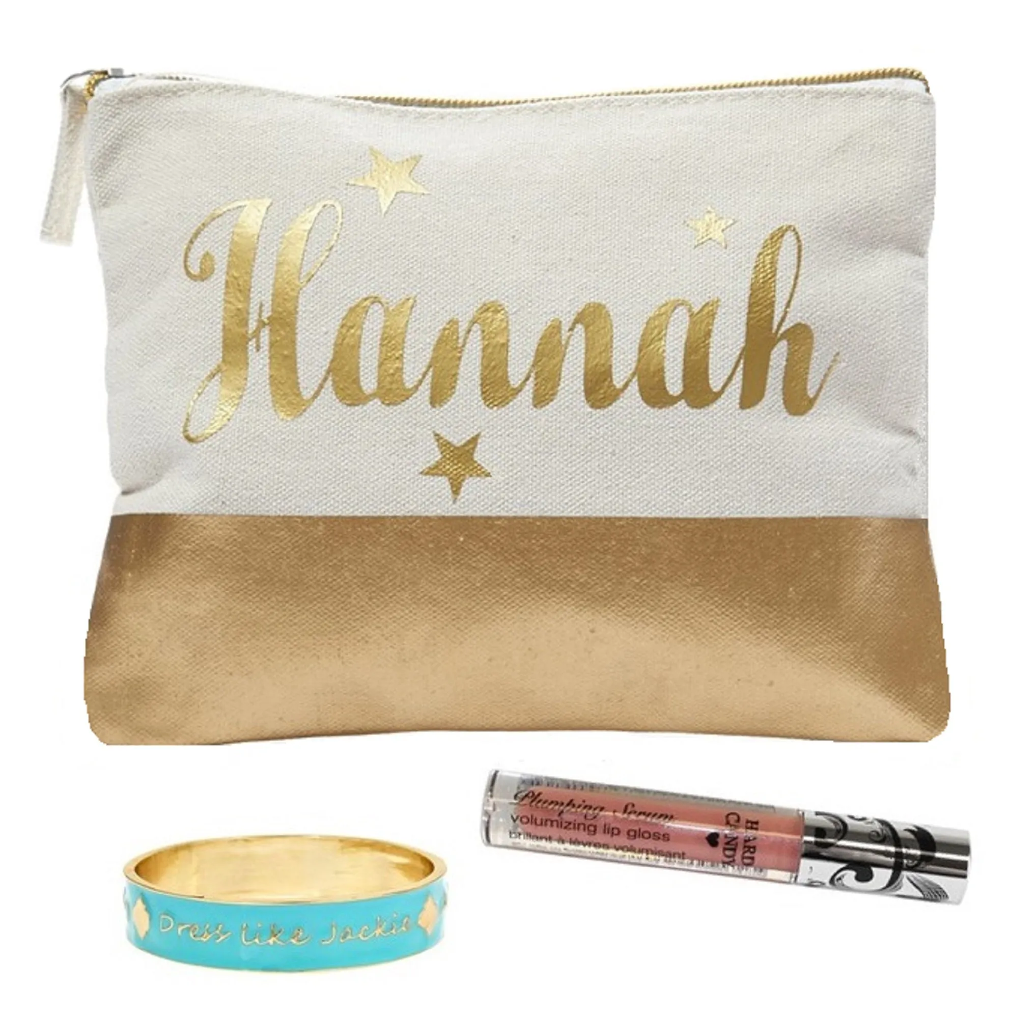 Gold Dipped Personalised Canvas Pouch