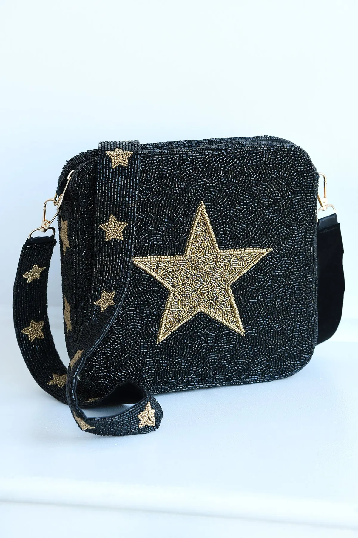 GOLD STAR BEADED CROSSBODY