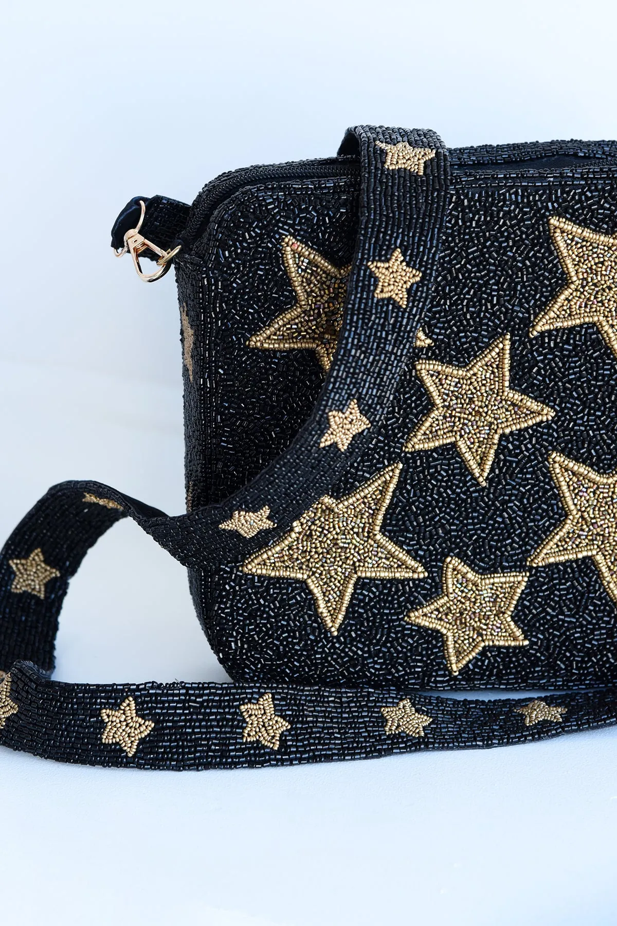 GOLD STAR BEADED CROSSBODY