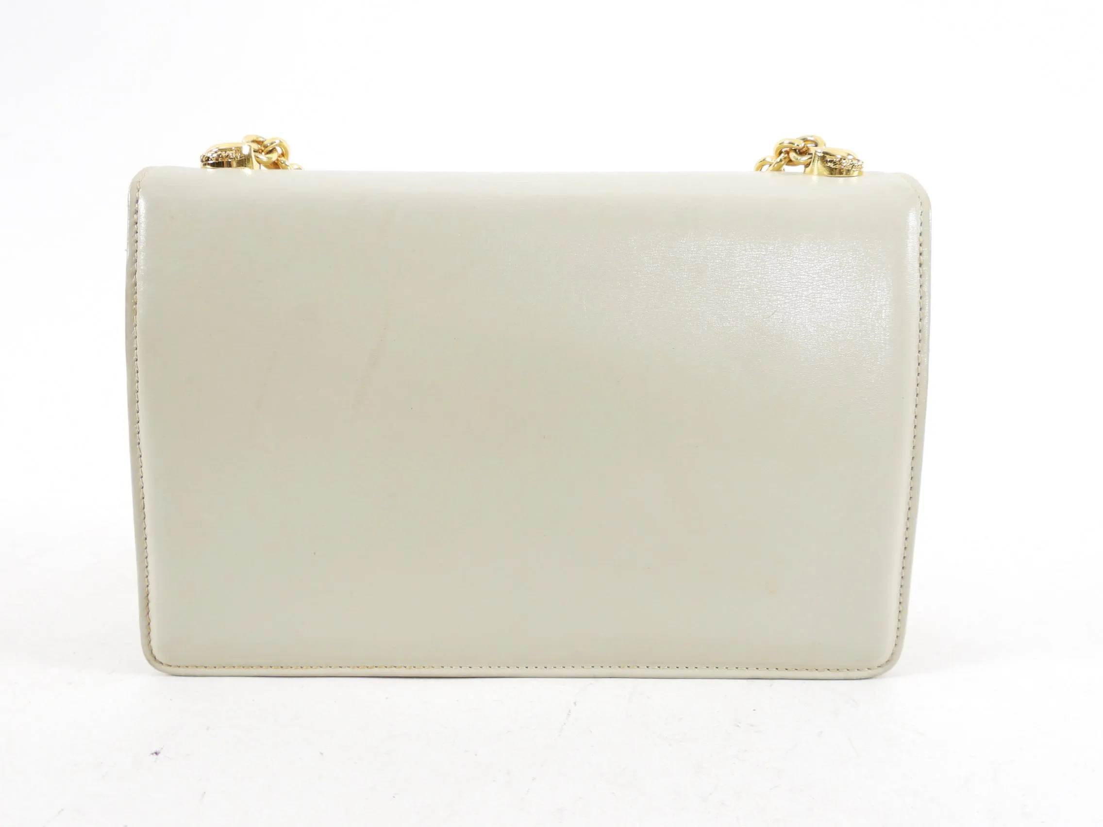 Gucci Vintage 1950's Small Light Grey Chain Bag