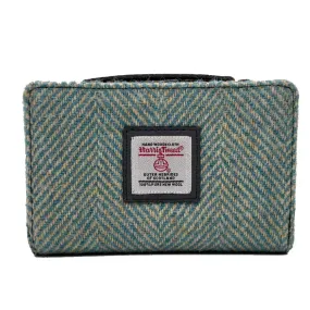 Harris Tweed Zip Purse - Turquoise Herringbone