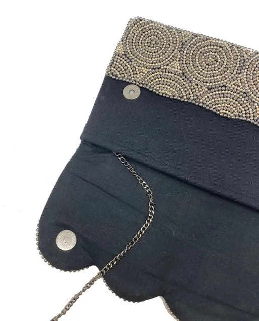 Hematite Circle Beaded Clutch