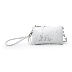 Jen & CO Riley Metallic Silver Snake Crossbody