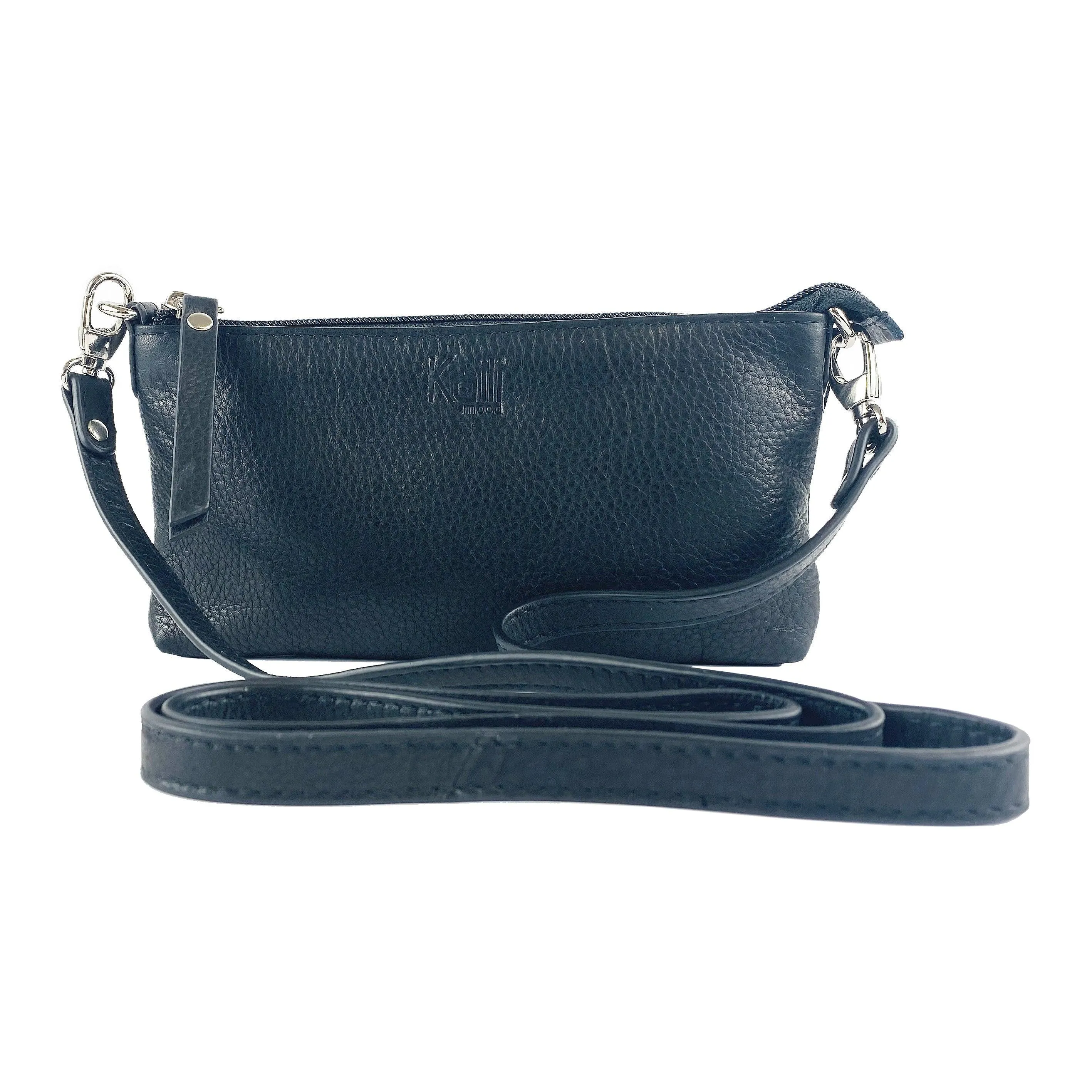 K0013AB | Woman Shoulder Bag - Genuine Leather Col. Black