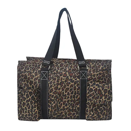 Leopard NGIL Zippered Lined Caddy Organizer Tote Bag