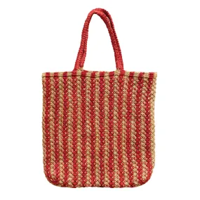 Louisa Striped Straw Tote Bag