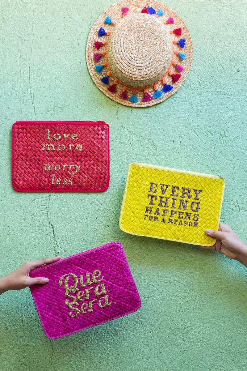 “LOVE MORE, WORRY LESS Clutch