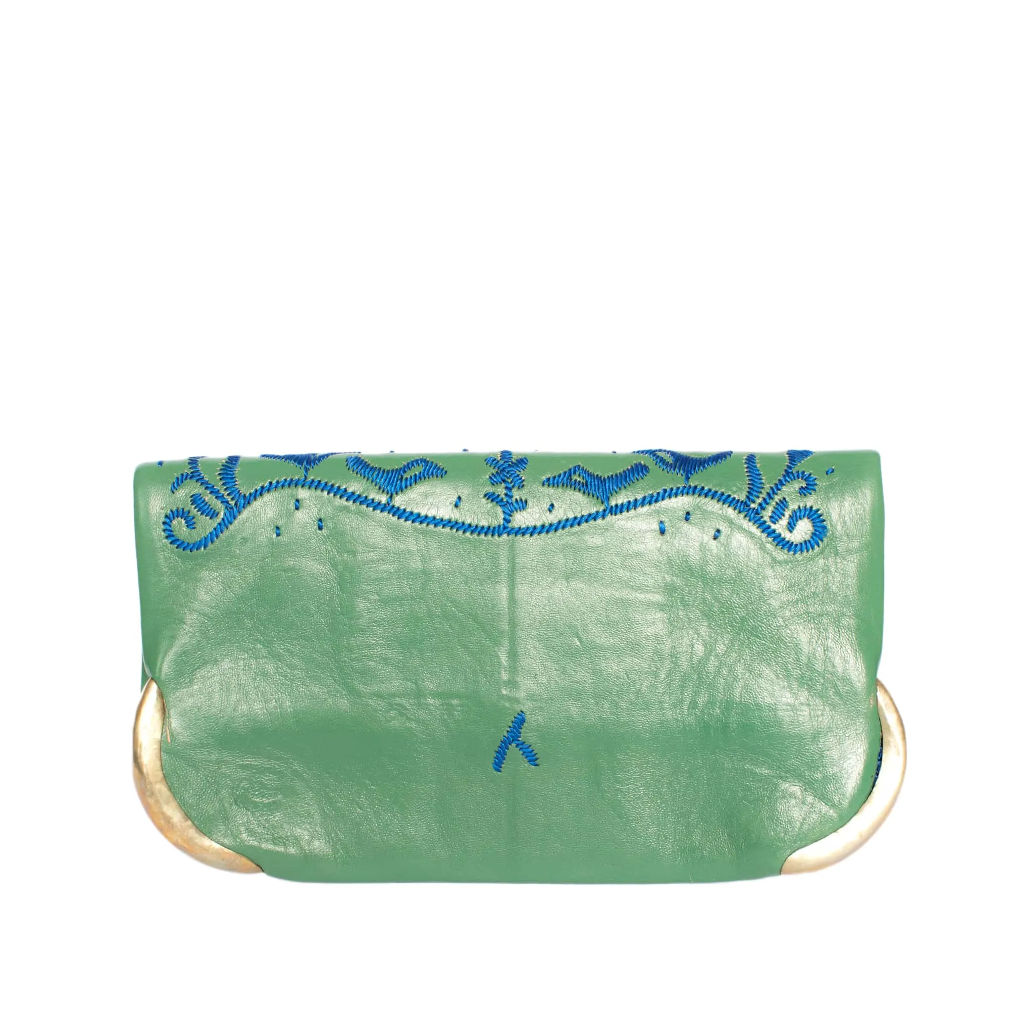 Lovebirds Evening Clutch Bag in Dark Green, Blue