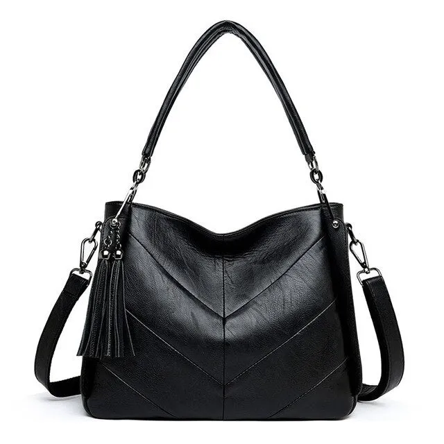 Luxury Designer Vintage Casual Soft Leather Tote Bag, Shoulder Bag and Handbag