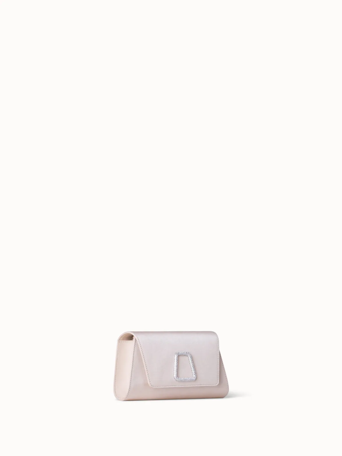 Mini Anouk clutch in Satin mit Kristalltrapez