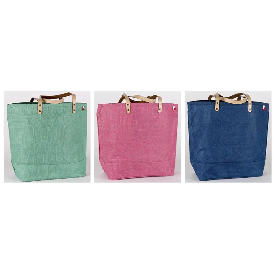 Monogrammed Jute Tote Bag