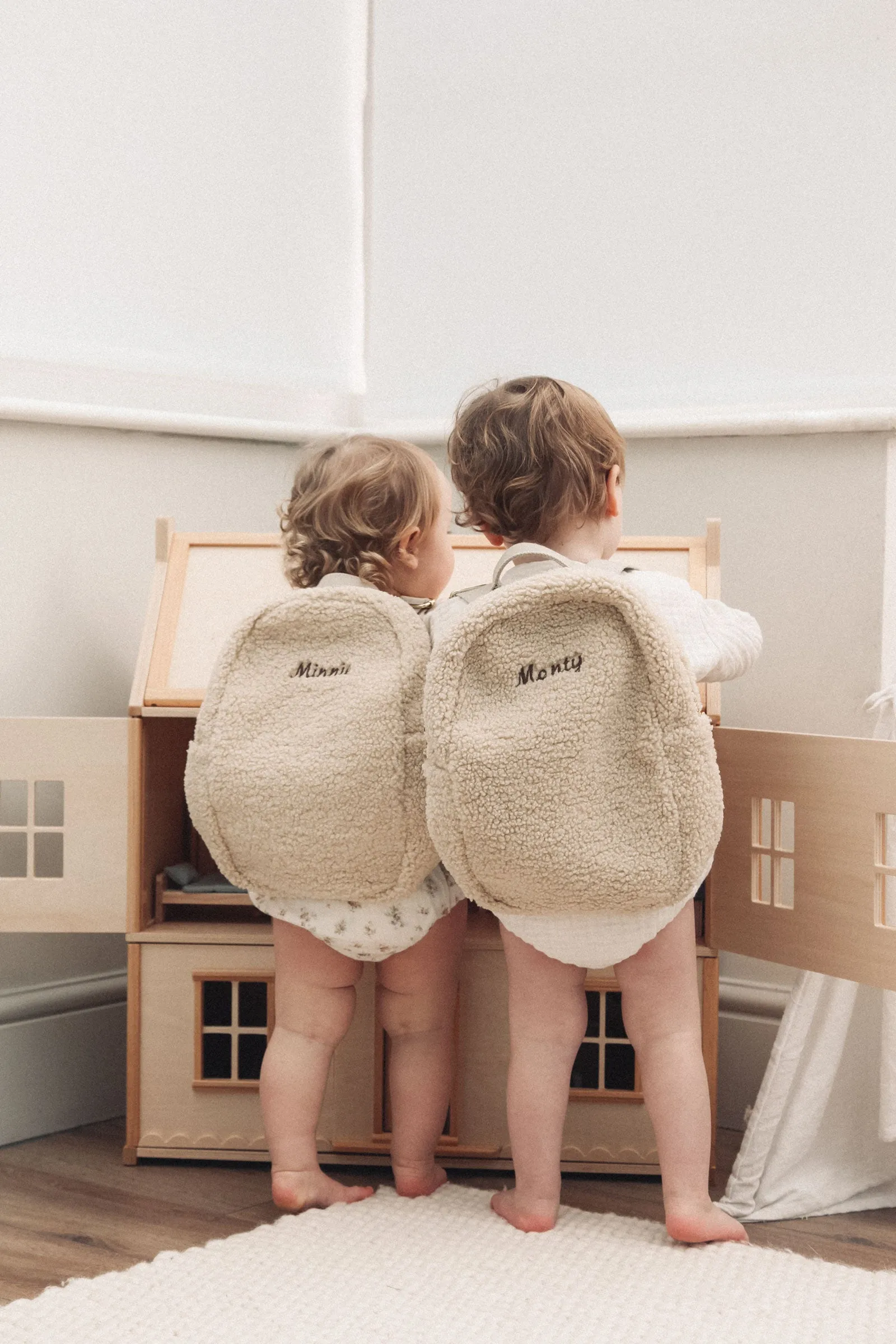 Personalised Natural Boucle Teddy Backpack