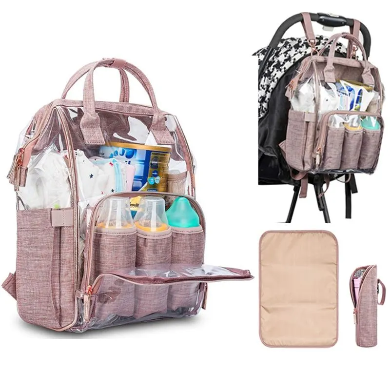 Pink Transparent Nursing Maternity Bag for Moms