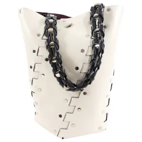 Proenza Schouler White Leather Stud Hex Tote Bag